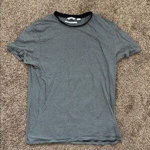 Men's Striped Black and Gray T-Shirt
